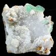 Stepped, Green Fluorite on Quartz - Fluorescent #45927-1